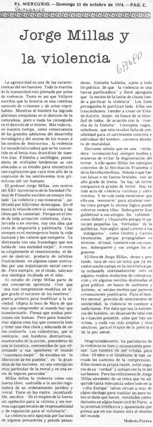 Jorge Millas y la violencia  [artículo] Modesto Parera.
