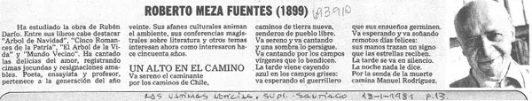 Roberto Meza Fuentes (1899)  [artículo]