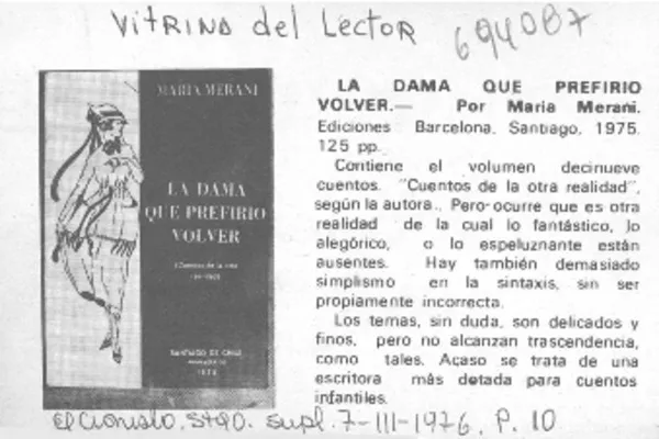 La dama que prefirió volver.  [artículo]