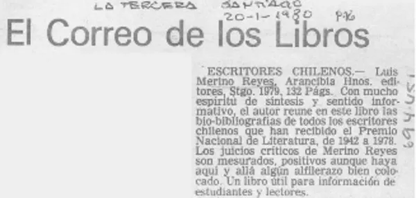 Escritores chilenos.  [artículo]
