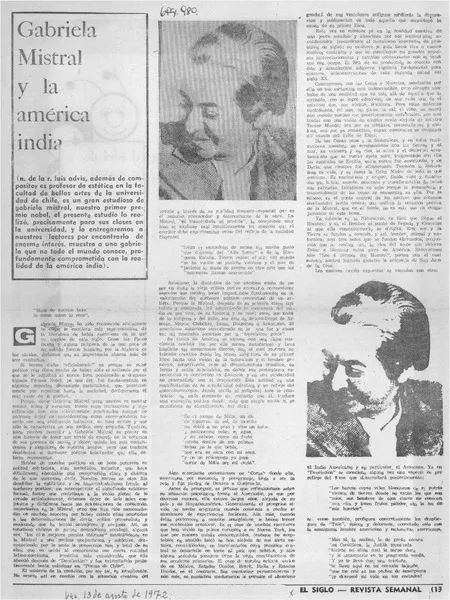 Gabriela Mistral y la América india.  [artículo]