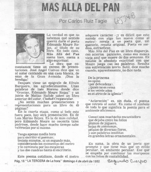 Más allá del pan  [artículo] Carlos Ruiz-Tagle.