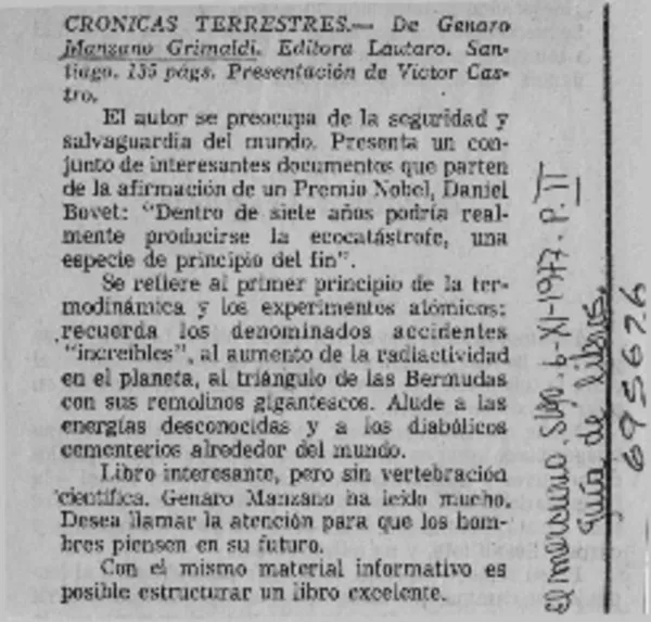 Crónicas terrestres  [artículo].
