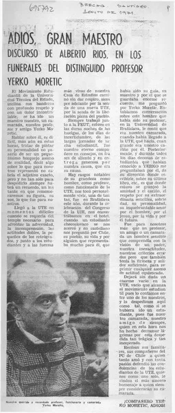 Adiós, gran maestro.  [artículo]