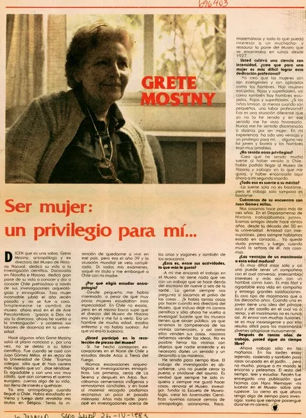 Ser mujer: un privilegio para mi-- : [Entrevista] [artículo]