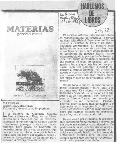 Materias.  [artículo]
