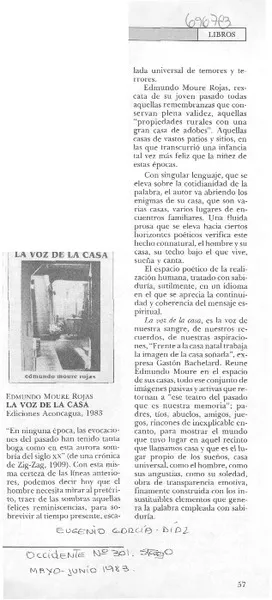 La voz de la casa  [artículo] Eugenio García-Díaz.