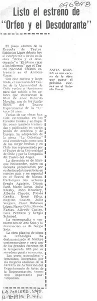 Listo el estreno de "Orfeo y el desodorante".  [artículo]