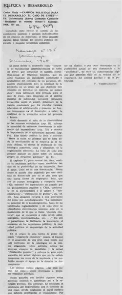 Política y desarrollo  [artículo] F. Vanderschueren.
