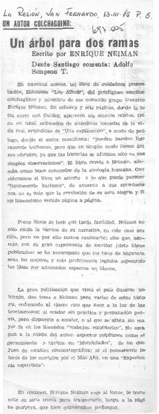 Un árbol para dos ramas  [artículo] Adolfo Simpson T.