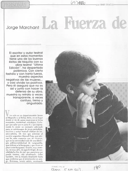 La fuerza de un hombre frágil : [entrevista] [artículo] Renee Gewölb