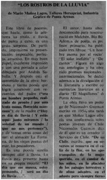 Los rostros de la lluvia".  [artículo]