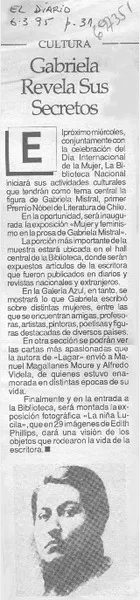 Gabriela revela sus secretos.  [artículo]