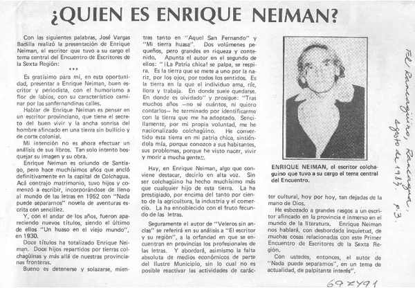 Quién es Enrique Neiman?  [artículo]