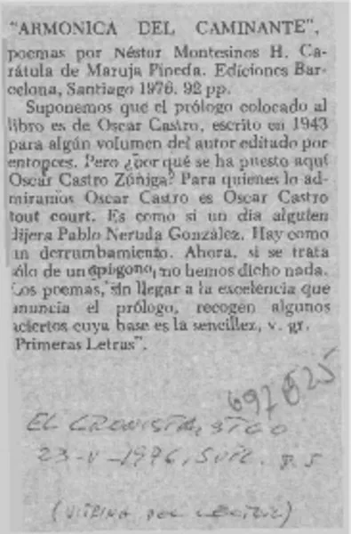 Armónica del caminante".  [artículo]