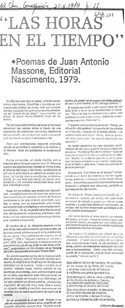 Las horas en el tiempo  [artículo] Edilberto Domarchi V.