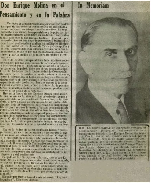Don Enrique Molina en el pensamiento y en la palabra.  [artículo]