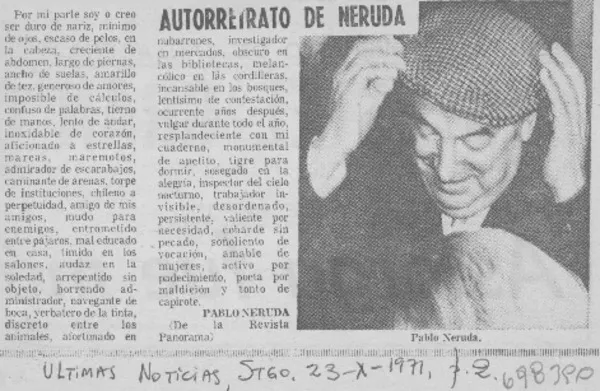 Autorretrato de Neruda.  [artículo]