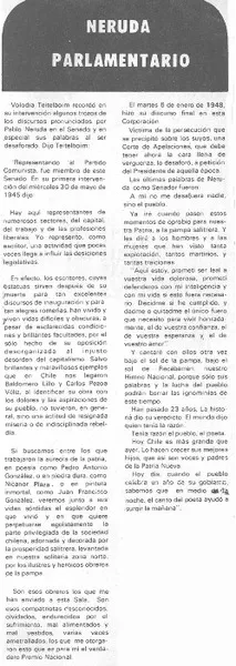 Neruda parlamentario.  [artículo]
