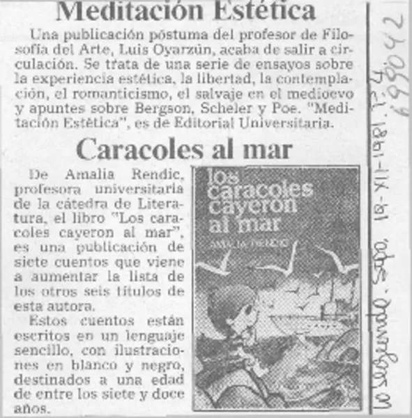 Caracoles al mar.  [artículo]