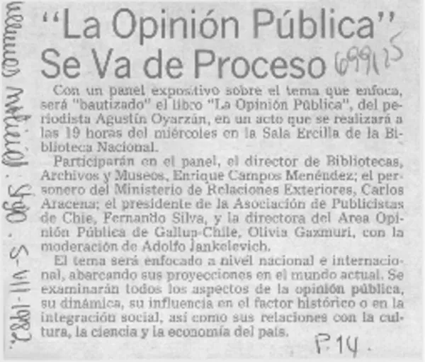 La opinión pública" se va de proceso.  [artículo]