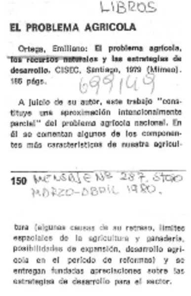 El problema agrícola.  [artículo]
