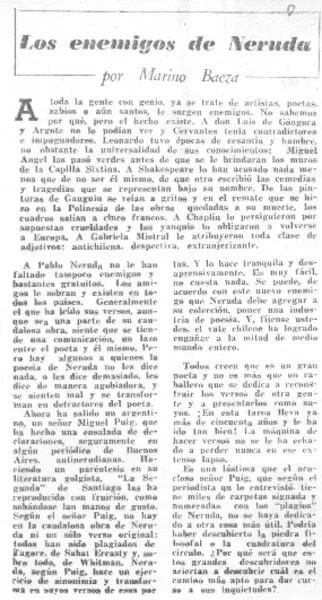 Los enemigos de Neruda  [artículo] Marino Baeza.