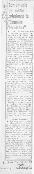 Con un acto de masas culminará la "Semana Nerudiana".  [artículo]