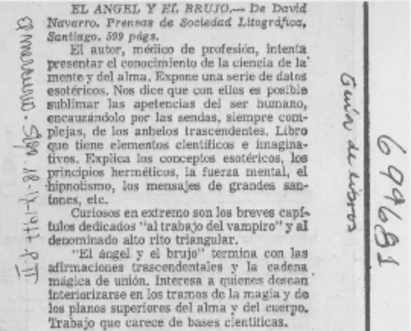 El angel y el brujo.  [artículo]
