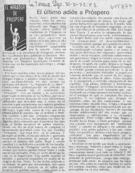 El último adiós a Próspero.  [artículo]
