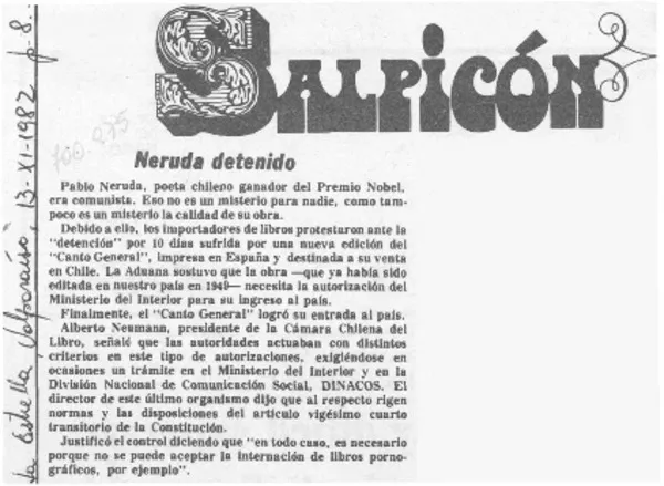 Neruda detenido.  [artículo]