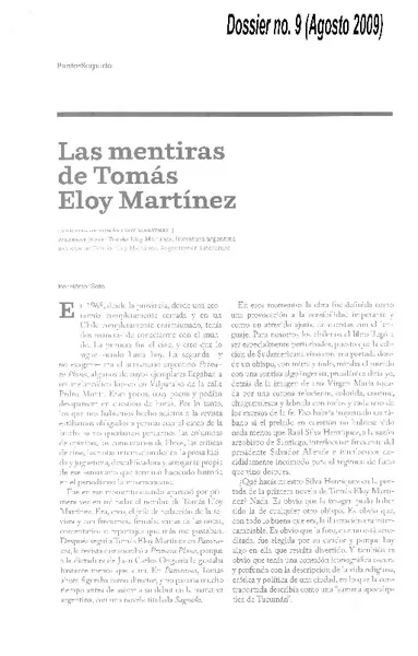 Las mentiras de Tomás Eloy Martínez  [artículo] Héctor Soto.