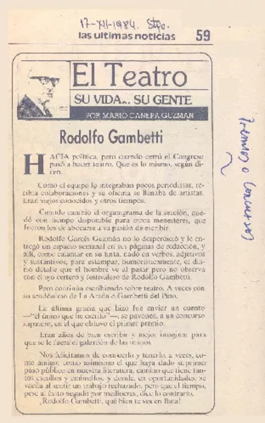 Rodolfo Gambetti  [artículo] Mario Cánepa Guzmán.