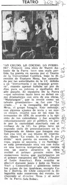 Lo Crudo, lo cocido, lo podrido.  [artículo]