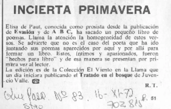 Incierta primavera  [artículo] R.T.
