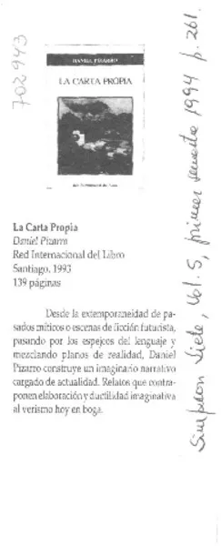 La Carta propia.  [artículo]