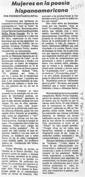 Mujeres en la poesía hispanoamericana  [artículo] Federico García Rival.