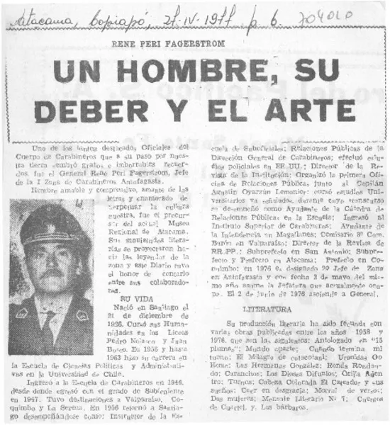 Un hombre, su deber y el arte.  [artículo]