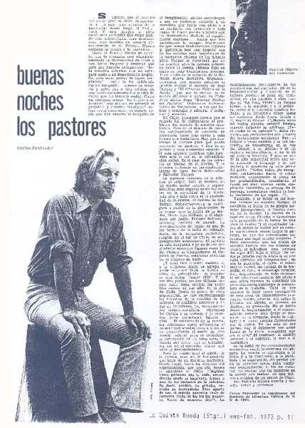 Buenas noches los pastores  [artículo] Carlos Santander.