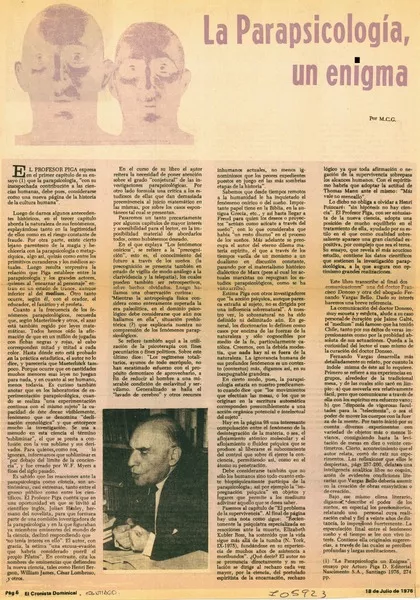 La parapsicología, un enigma  [artículo] M. C. G.