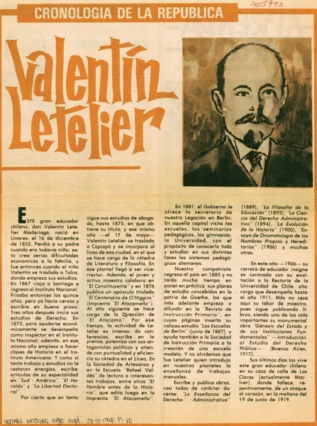 Valentín Letelier.  [artículo]