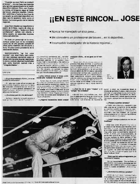 En este rincón, José Peric: [entrevista] [artículo] Oscar Mayorga.