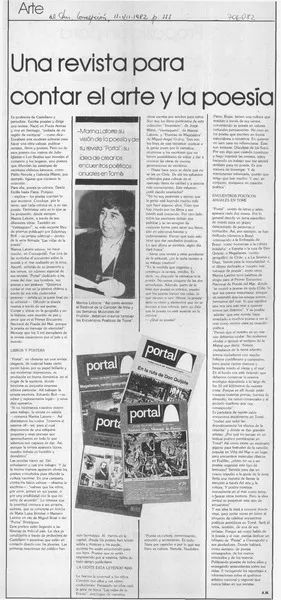 Una revista para contar el arte y la poesía  [artículo] A.M.