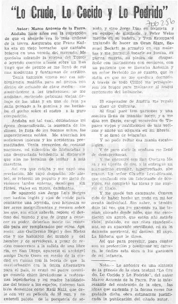 Lo crudo, lo cocido y lo podrido.  [artículo]