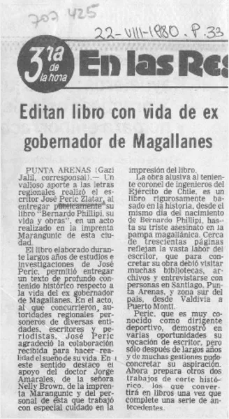 Editan libro con vida de ex gobernador de Magallanes  [artículo] Gazi Jalil.