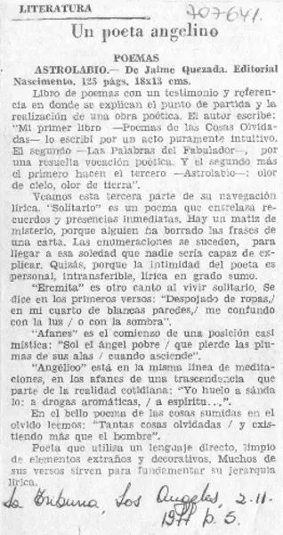 Un Poeta angelino.  [artículo]