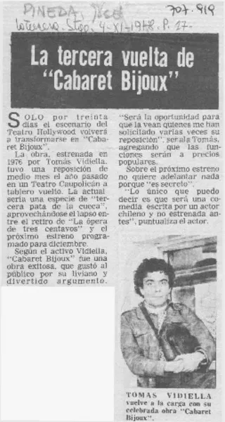 La Tercera vuelta de "Cabaret Bijoux".  [artículo]