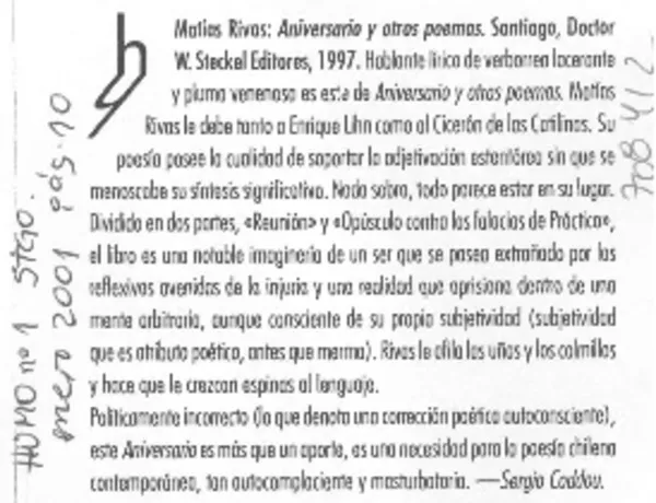 Matías Rivas  [artículo] Sergio Coddou.