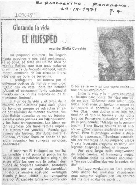 El huésped  [artículo] Stella Corvalán.