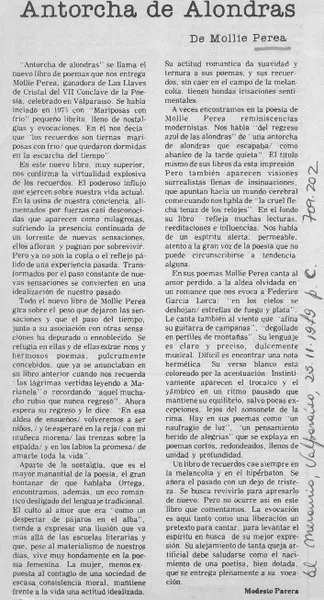 Antorcha de Alondras  [artículo] Modesto Parera.